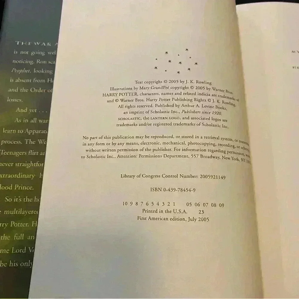 Harry Potter and the Half-Blood Prince 2005 Book 6 First American Edition 2005 - Picture 9 of 9